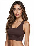 Burgundy racerback sports bra