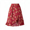 Red floral skirt