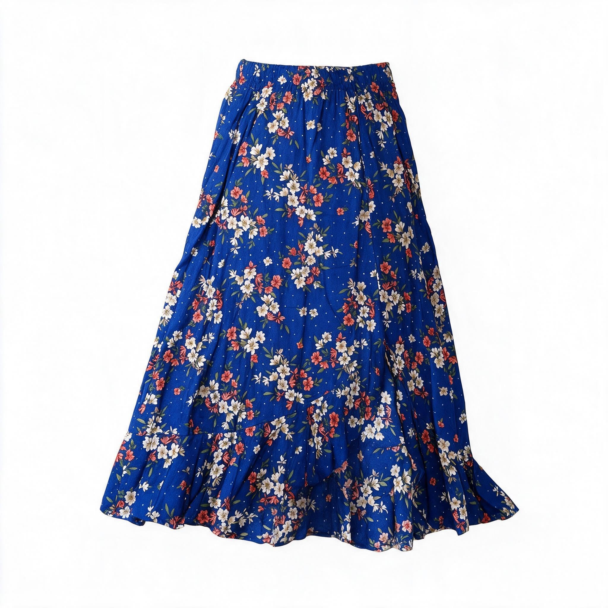 Blue floral skirt