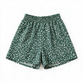 Green ditsy floral shorts