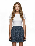 Teal ditsy floral flippy skirt