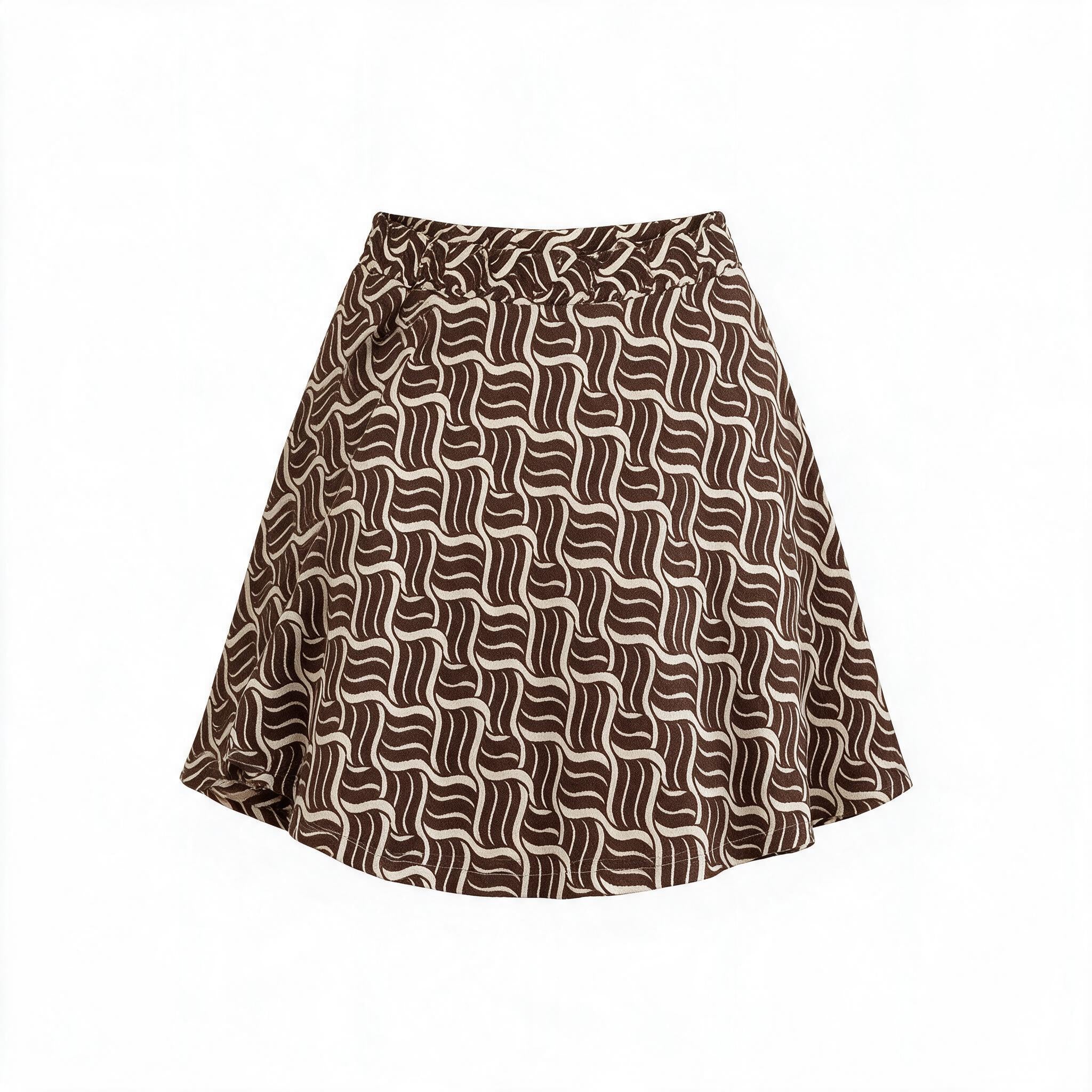 Brown geometric print shorts