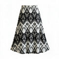Black & white aztec A-line long skirt