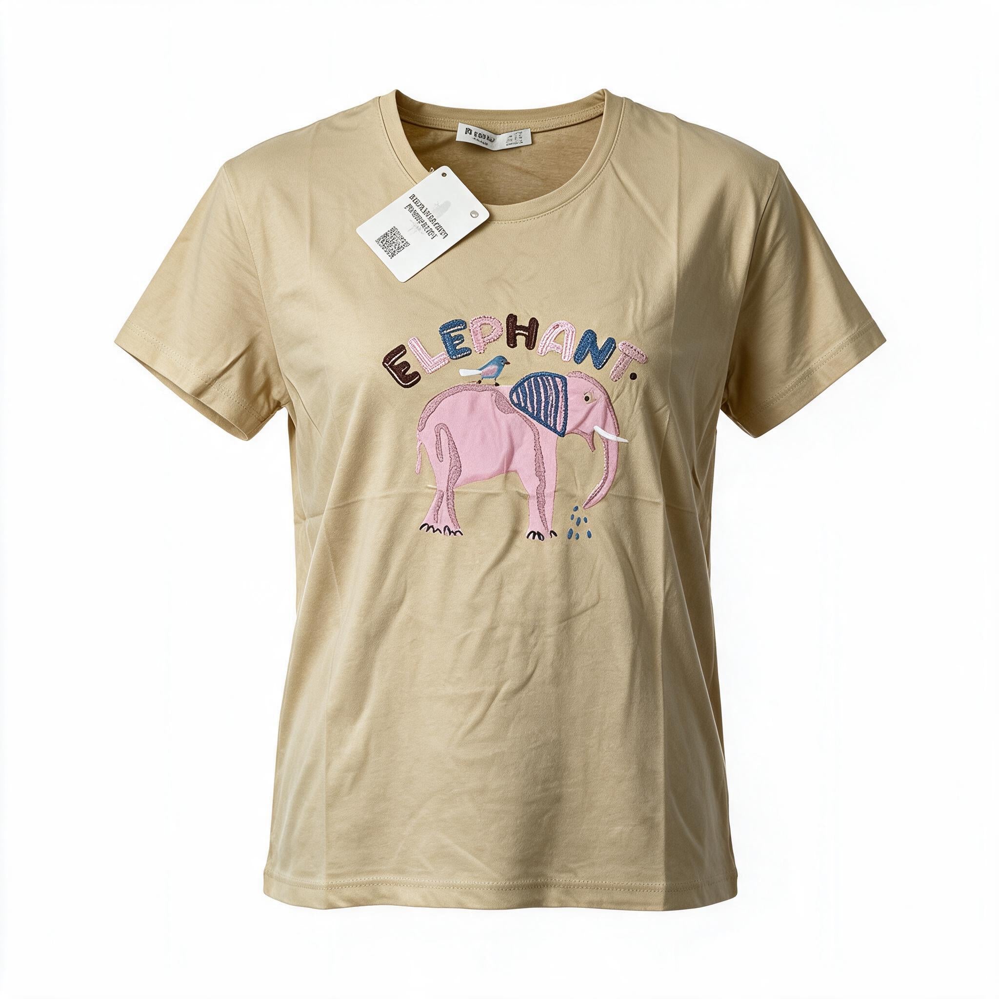 Yellow 'Elephant' graphic t-shirt