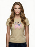 Yellow elephant graphic t-shirt