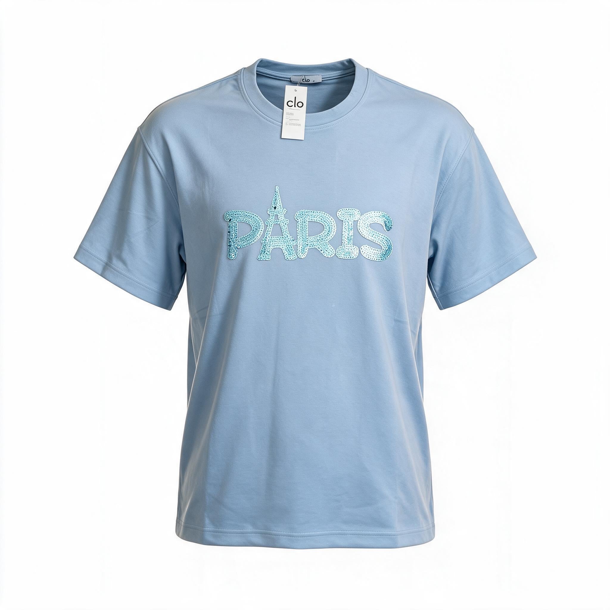 Blue 'Paris' graphic t-shirt