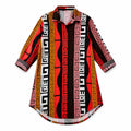 Orange tribal-stripe dress