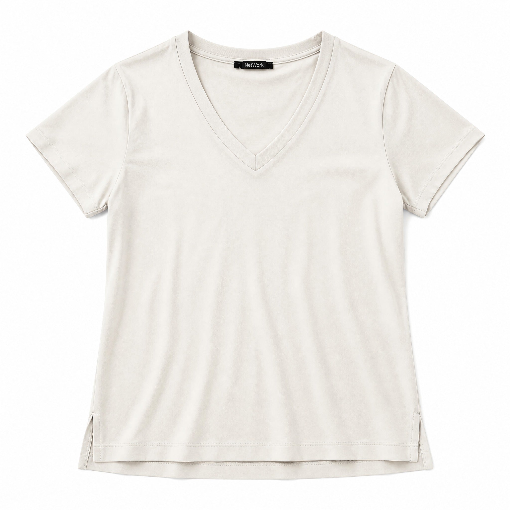 Cream V-neck t-shirt
