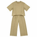 Khaki tee & trousers two-piece set