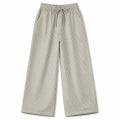Grey pinstripe wide-leg trousers