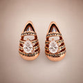 Rose Gold Teardrop Huggie Earrings