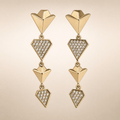 Gold Geometric Diamond Drop Earrings – detail