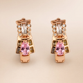 Rose Gold Pink Crystal Huggies – worn