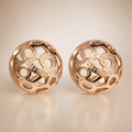 Rose Gold Filigree Dome Studs – worn