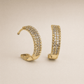 Gold Pavé C-Hoop Huggies – detail