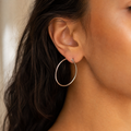 Classic Silver Hoop Earrings – worn