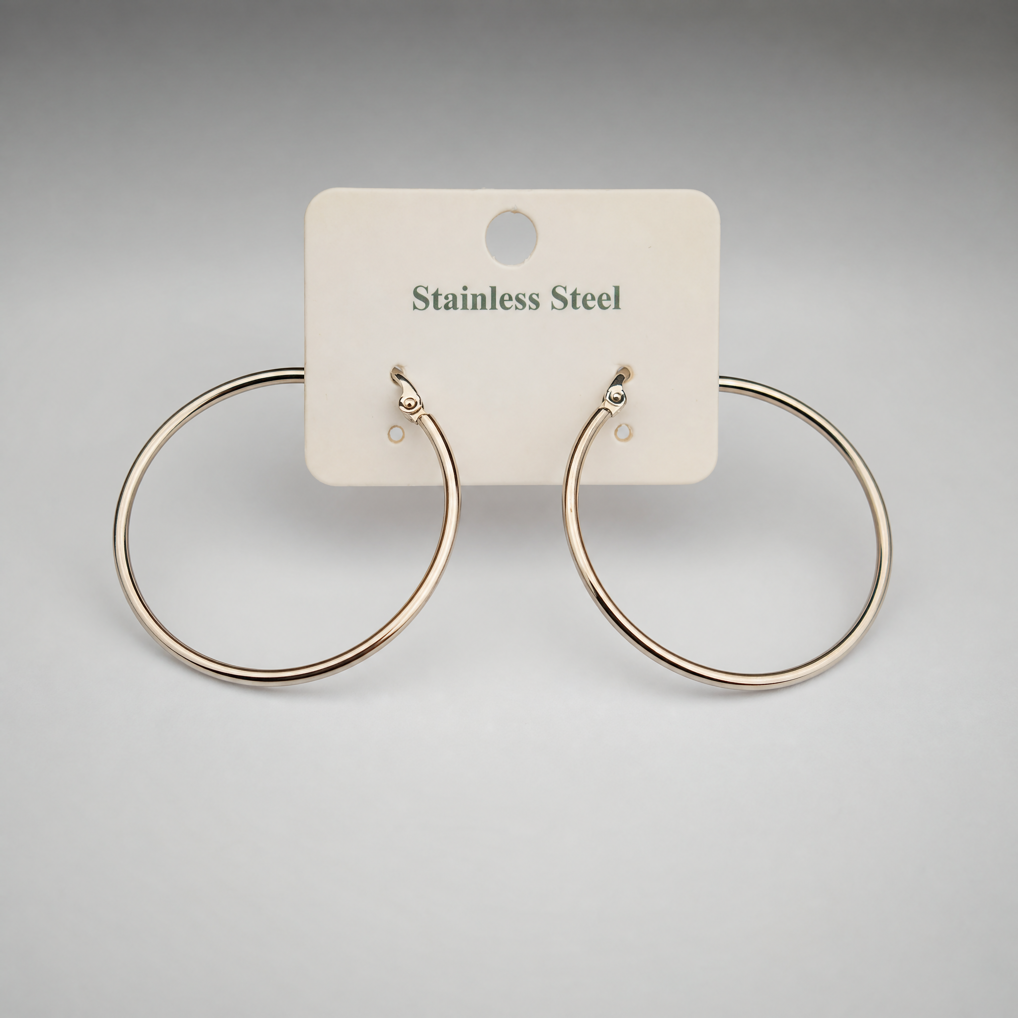 Classic Silver Hoop Earrings – detail