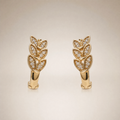 Gold Laurel Leaf Huggies – worn