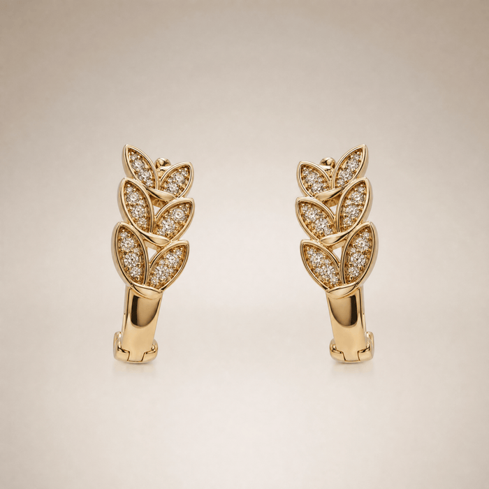 Gold Laurel Leaf Huggies