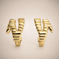 Gold Textured Huggie Earrings – detail