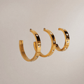 Gold Crystal Hoop Set – 3 Pieces – detail