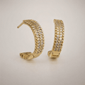 Gold Pavé Hoop Earrings – detail