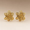 Gold CZ clover studs & pearl stud set (2 pairs)