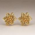 Gold filigree 3D flower studs