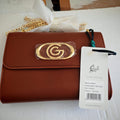 Gabriella Firenze Jenny Chain-Strap Flap Crossbody Bag – Tan