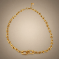 Gold U-Link Chain Necklace – worn
