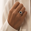 Roman Numeral Ring – Black & Silver – worn