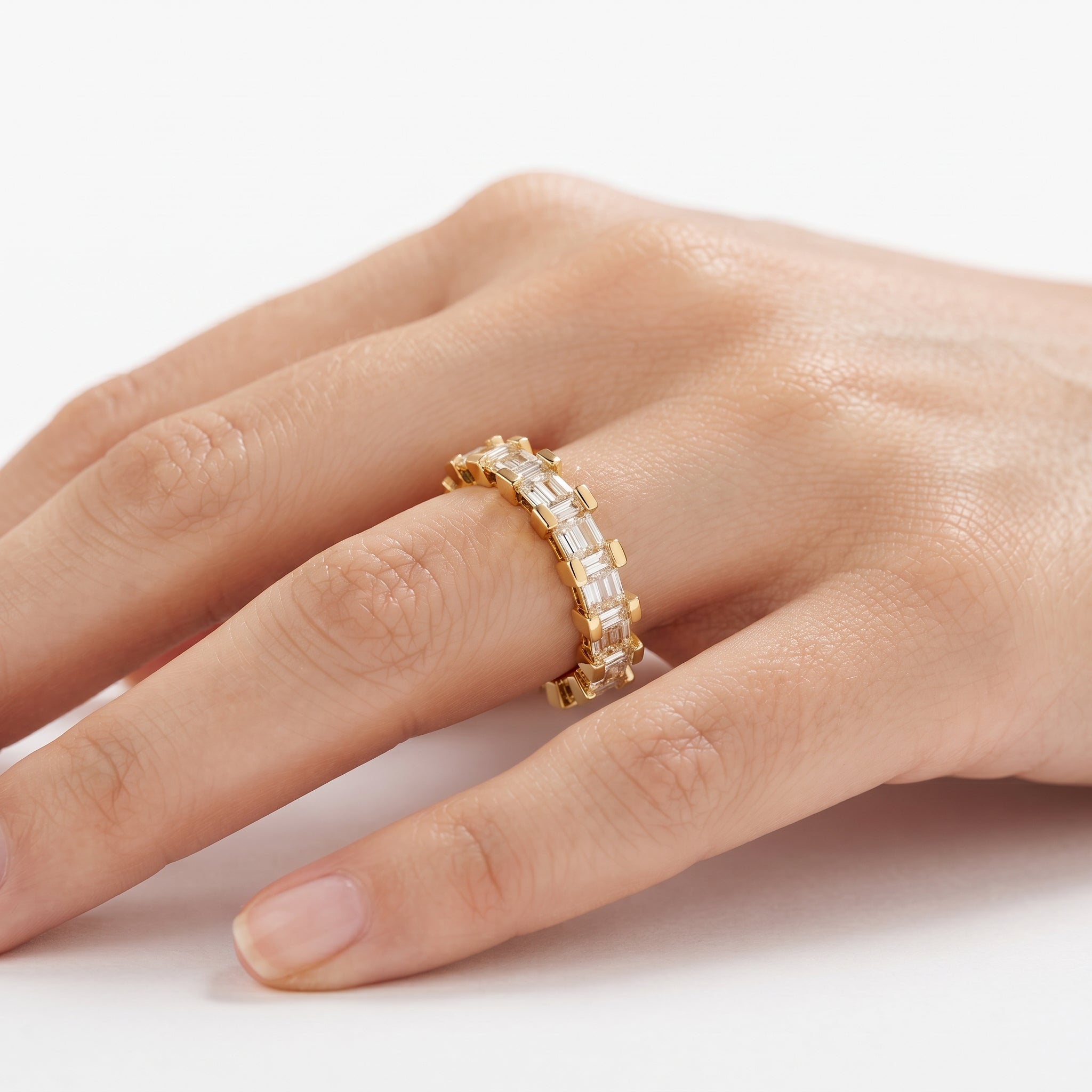 Gold Baguette Half-Eternity Band Ring