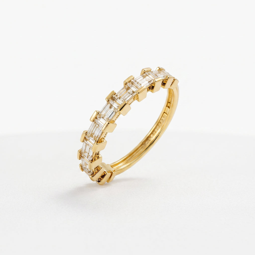 Gold Baguette Half-Eternity Band Ring
