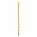 Gold Heart Pave Link Bracelet