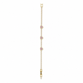 Gold CZ Tennis Bracelet with Pink Heart Stations