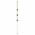 Gold Chain Bracelet with 3 Blue Crystal Balls